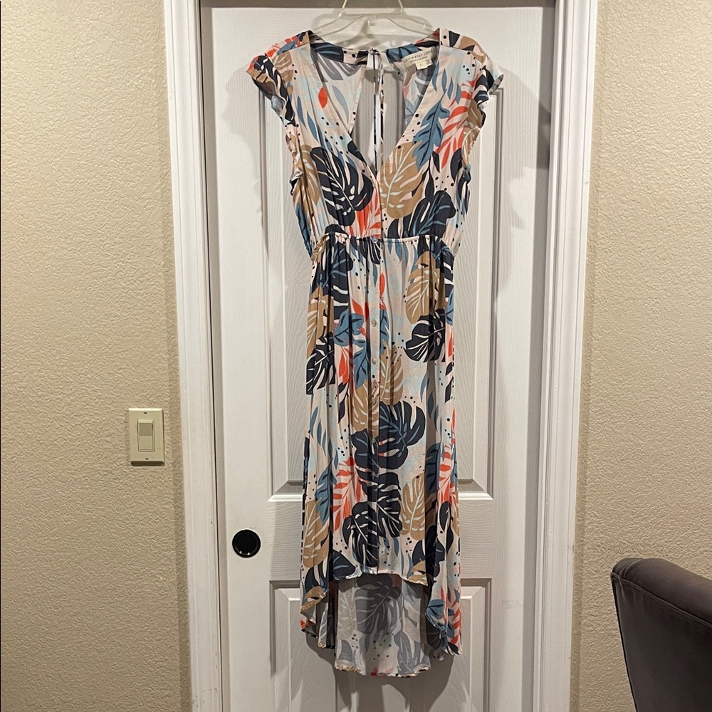 Saltwater Luxe tropical hi low Women's Dress size L designed in Los Angeles - Picture 2 of 6